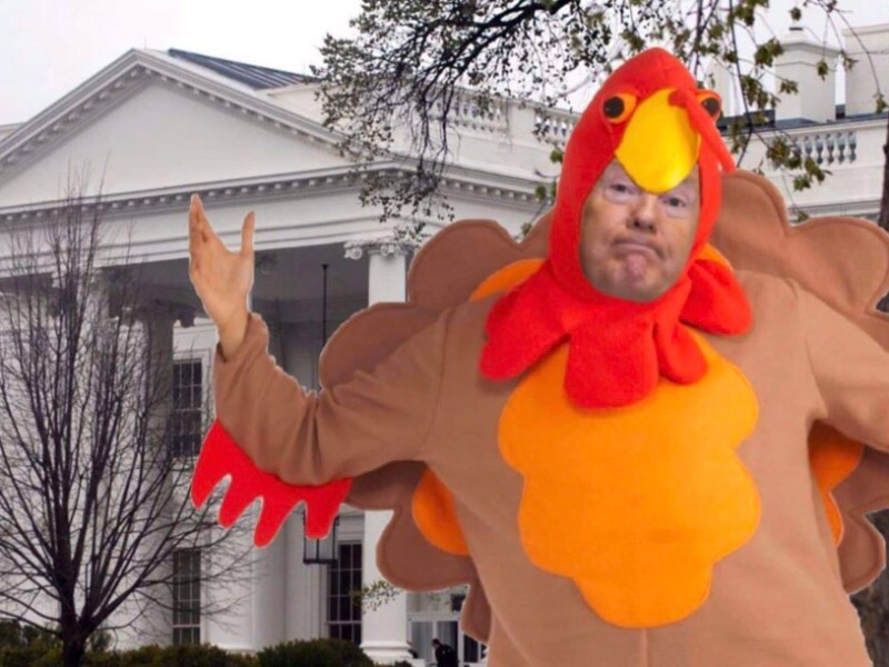 Trump Dressed As Turkey Awaits&nbsp;Pardon